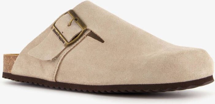 Hush Puppies suede dames clogs taupe Beige