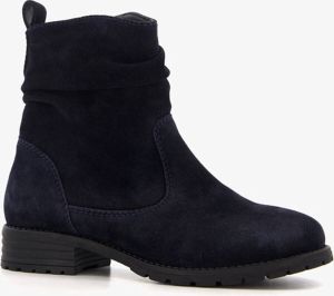 Hush Puppies suède enkellaarsjes donkerblauw Uitneembare zool