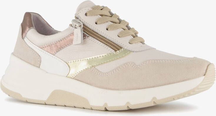 Hush Puppies suede dames sneakers beige taupe Uitneembare zool