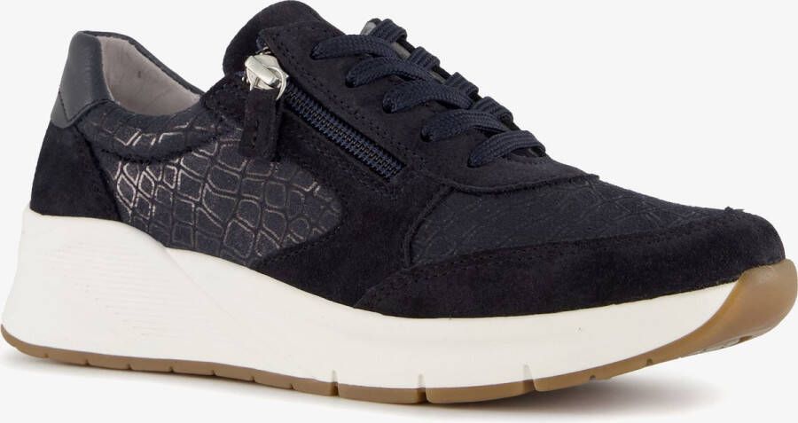 Hush Puppies suede dames sneakers blauw Echt leer Uitneembare zool