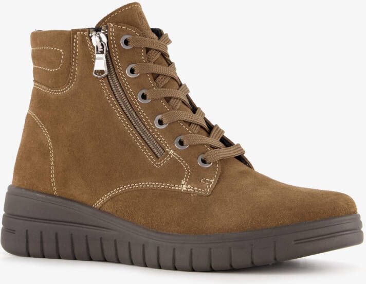 Hush Puppies suede dames veterboots bruin Uitneembare zool