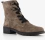 Hush Puppies suede dames veterboots taupe Bruin Echt leer Uitneembare zool - Thumbnail 3
