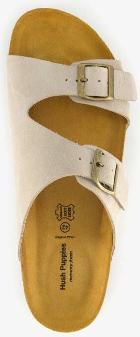 Hush Puppies suede heren slippers beige Extra comfort Memory Foam