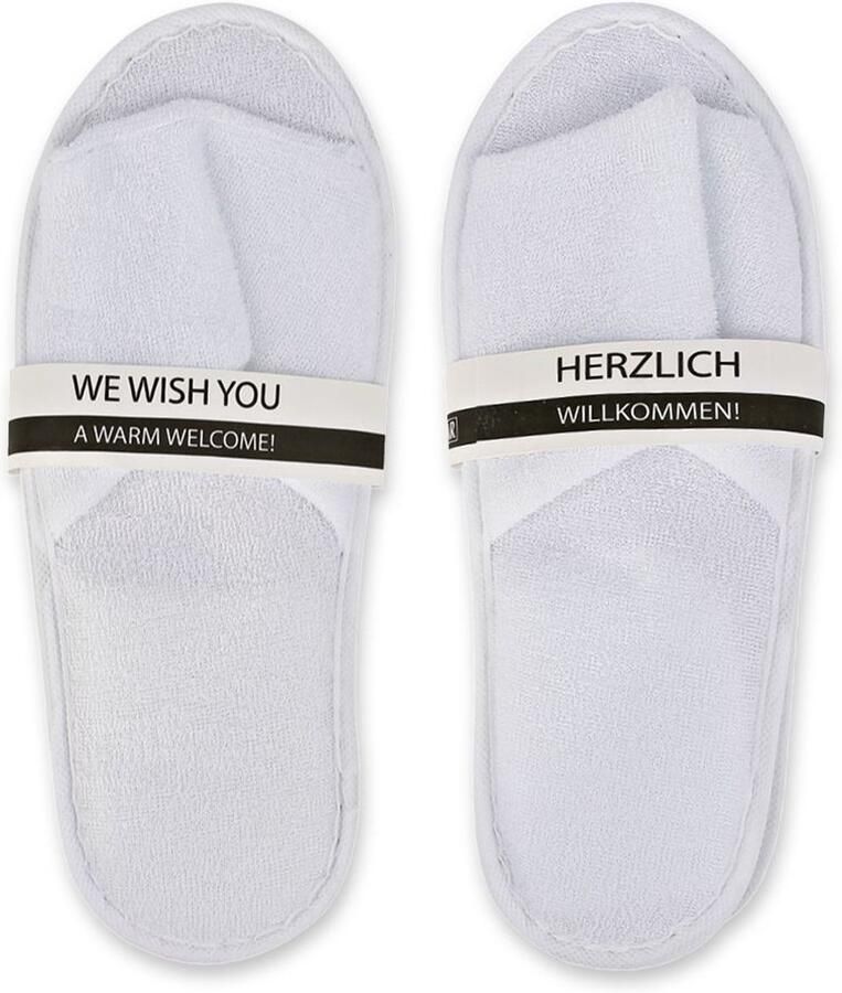 Hygostar 10 paar Gasten Slippers Reis Pantoffels Hotelpantoffels Antislip Eén Maat Wit - Foto 2