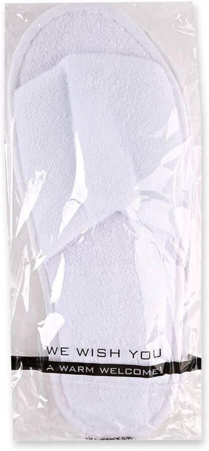 Hygostar 10 paar Gasten Slippers Reis Pantoffels Hotelpantoffels Herbruikbaar Antislip Eén Maat Wit - Foto 2