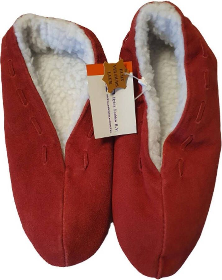 Hytex Fashion Spaanse Slof Velours leder Rood