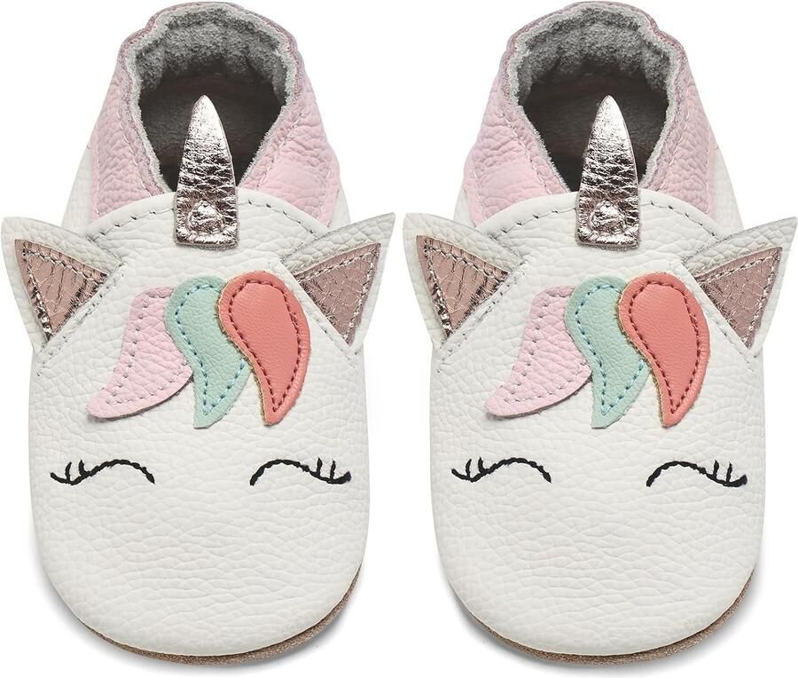 IceUnicorn Baby Schoentjes Leren Kruipschoenen & Loopschoenen Wit