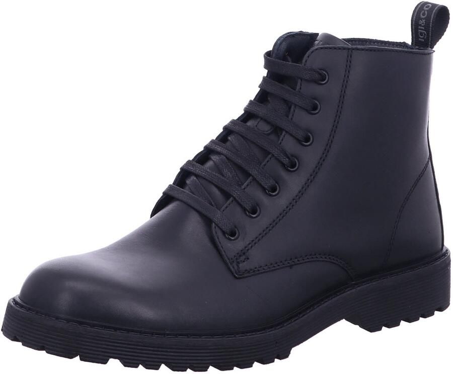 IGI&Co Zwarte Leren Enkellaars Black Heren
