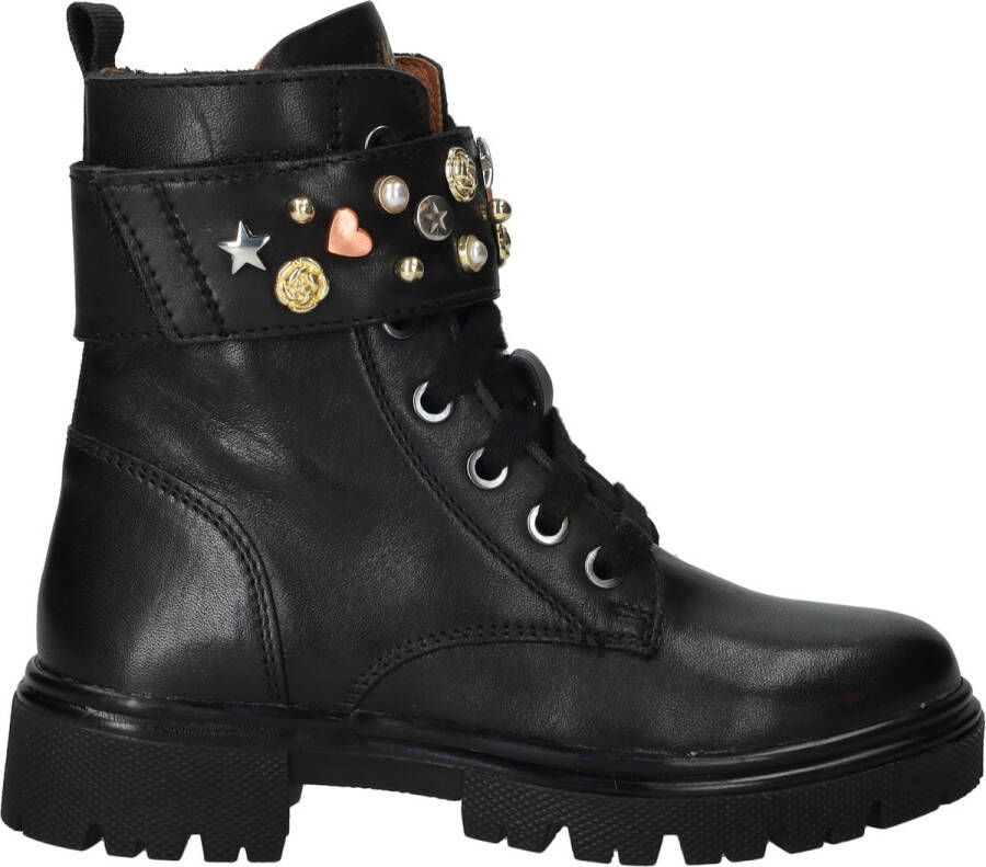 Ikke IK-KE Veterboots Meisjes Zwart