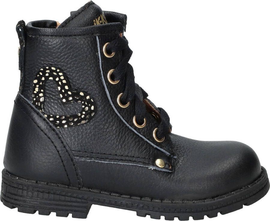 Ikke IK-KE Veterboots Meisjes Zwart