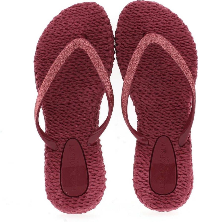 Ilse Jacobsen Hornbæk Glitter flip flop in-gewaad geweven blik