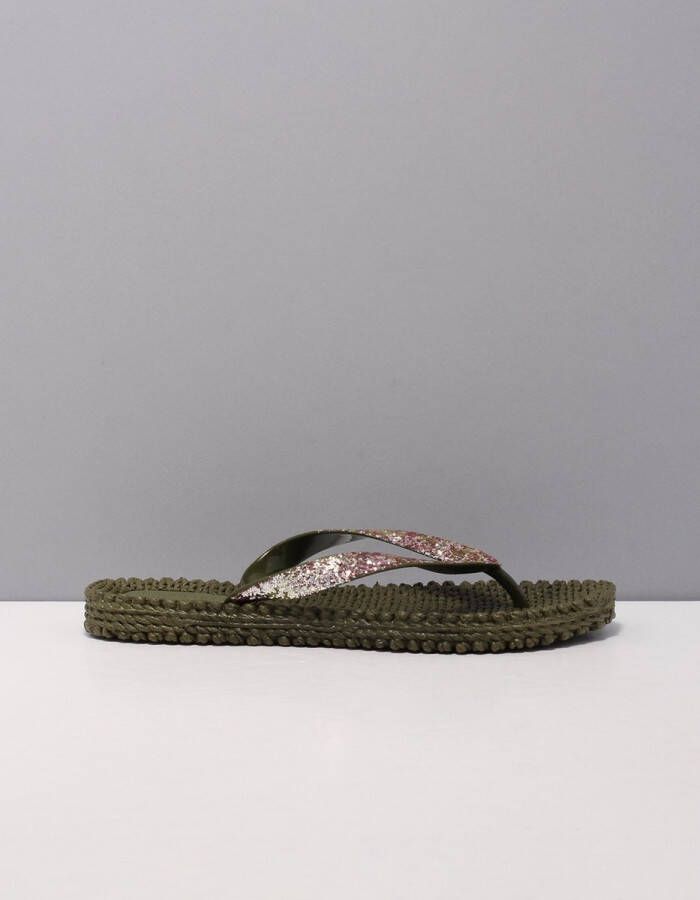 Ilse Jacobsen cheerfull 12h slippers dames groen 410 army synthetisch