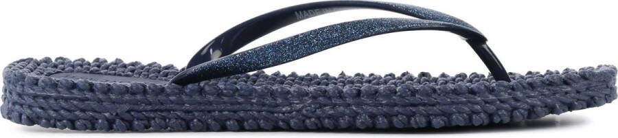 Ilse Jacobsen Hornbæk Glitter flip-flop in gewaad-geweven blik Blauw Dames - Foto 16