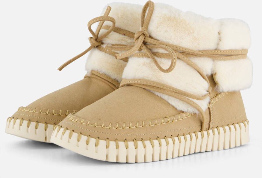 Ilse Jacobsen Enkellaarsjes Dames Laarzen Damesschoenen Suède Tulip 6072 Beige