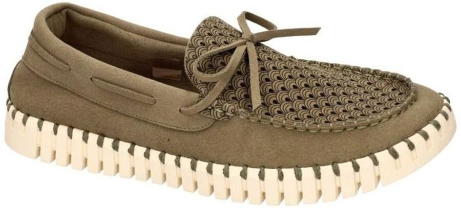 Ilse Jacobsen -Heren kaki camouflage mocassins