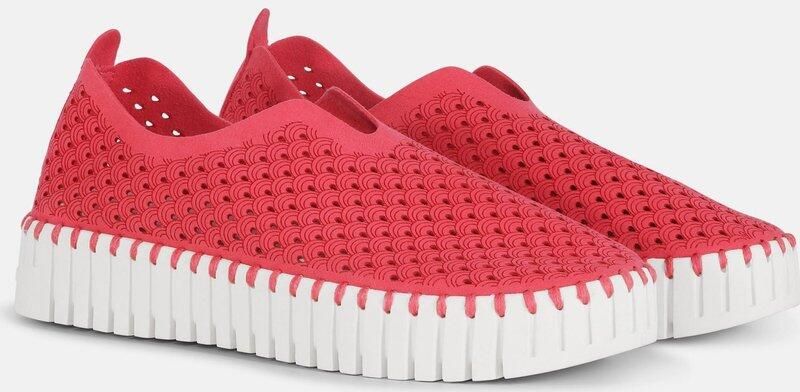 Ilse Jacobsen Instappers Platform TULIP3373W witte zool 309 Viva Magenta Viva Magenta