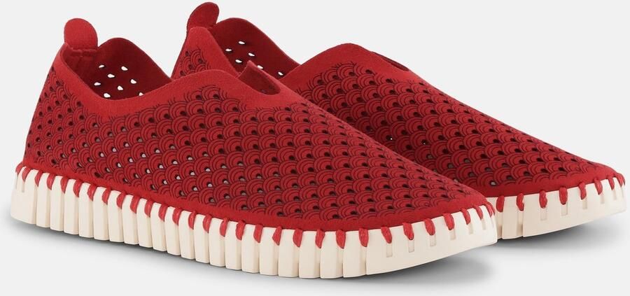 Ilse Jacobsen Instappers Dames Instapschoenen Damesschoenen Canvas Tulip 3275 Rood