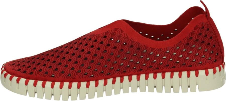 Ilse Jacobsen Instappers Dames Instapschoenen Damesschoenen Canvas Tulip 3275 Rood - Foto 8