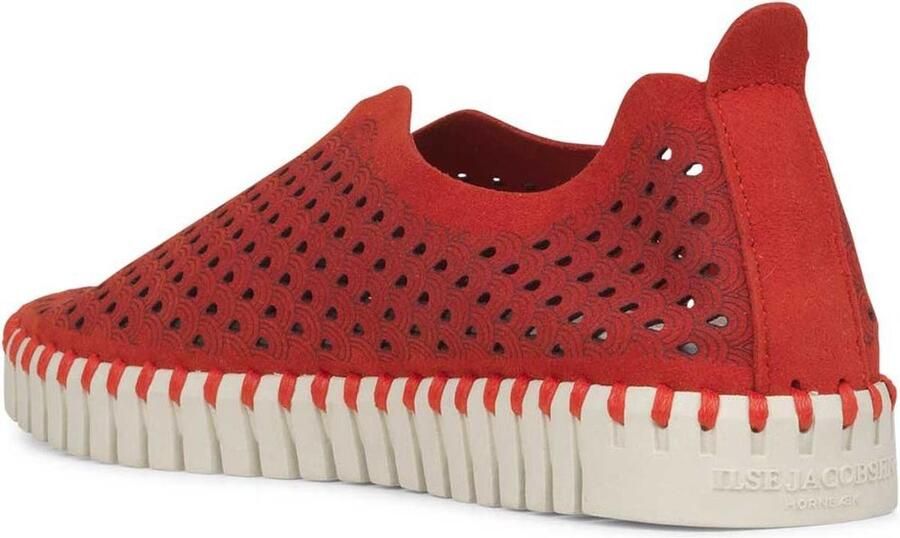 Ilse Jacobsen Instappers Dames Instapschoenen Damesschoenen Canvas Tulip 3275 Rood - Foto 5