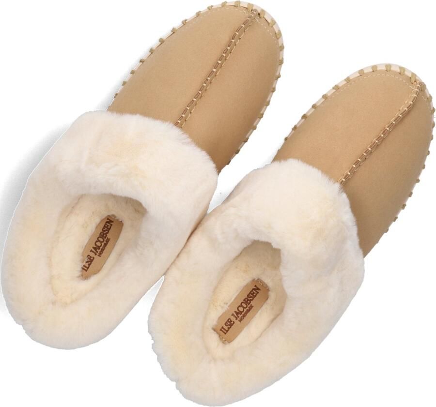 Ilse Jacobsen Pantoffels Dames Sloffen Instappers Suède Harde zool Open hiel Tulip 3871 Beige - Foto 2