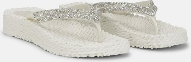 Ilse Jacobsen Platform slippers met zilveren mix strass steen CHEERFUL15