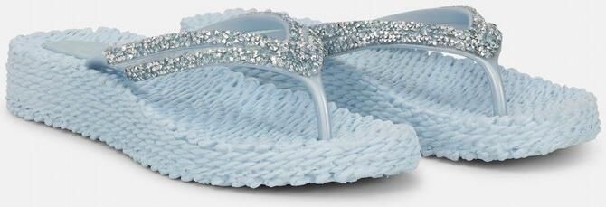 Ilse Jacobsen Platform slippers met zilveren mix strass steen CHEERFUL15