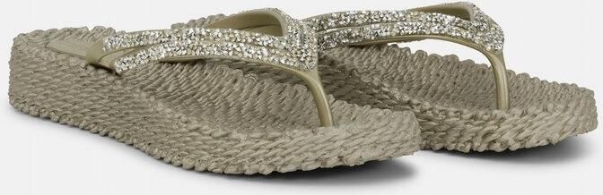 Ilse Jacobsen Platform slippers met zilveren mix strass steen CHEERFUL15