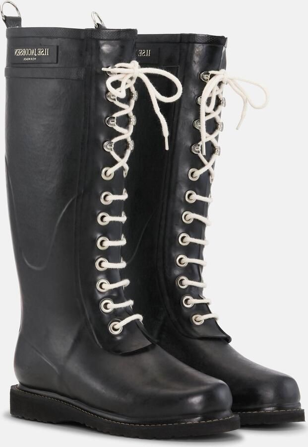 Ilse Jacobsen Long Rubberboot Regenlaars Dames Zwart