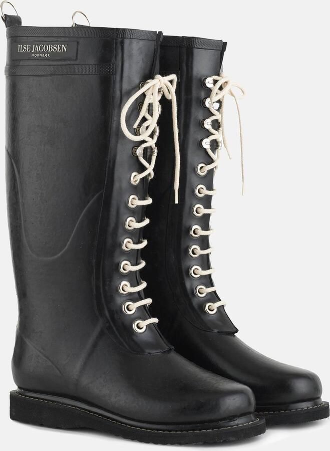 Ilse Jacobsen Long Rubberboot Regenlaars Dames Zwart