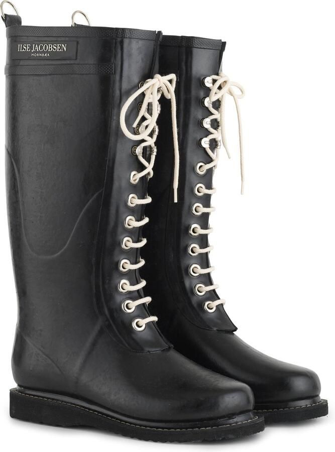 Ilse Jacobsen Long Rubberboot Regenlaars Dames Zwart