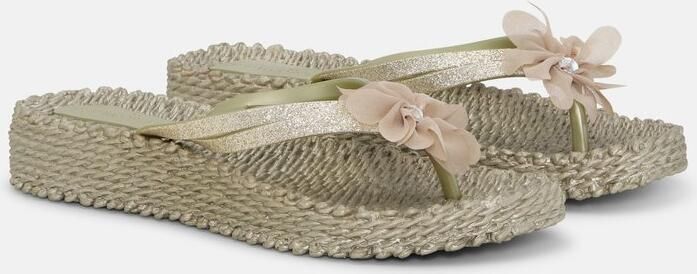 Ilse Jacobsen Slippers met bloem en lichte plateauzool CHEERFUL17F