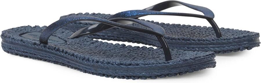 Ilse Jacobsen Hornbæk Glitter flip-flop in gewaad-geweven blik Blauw Dames - Foto 11