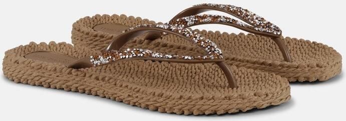 Ilse Jacobsen Slippers met koper mix strass steen CHEERFUL03G