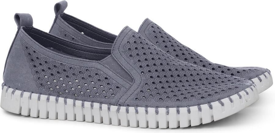 Ilse Jacobsen Instappers Heren TULIP140MEN beige zool 636 Grey Blue