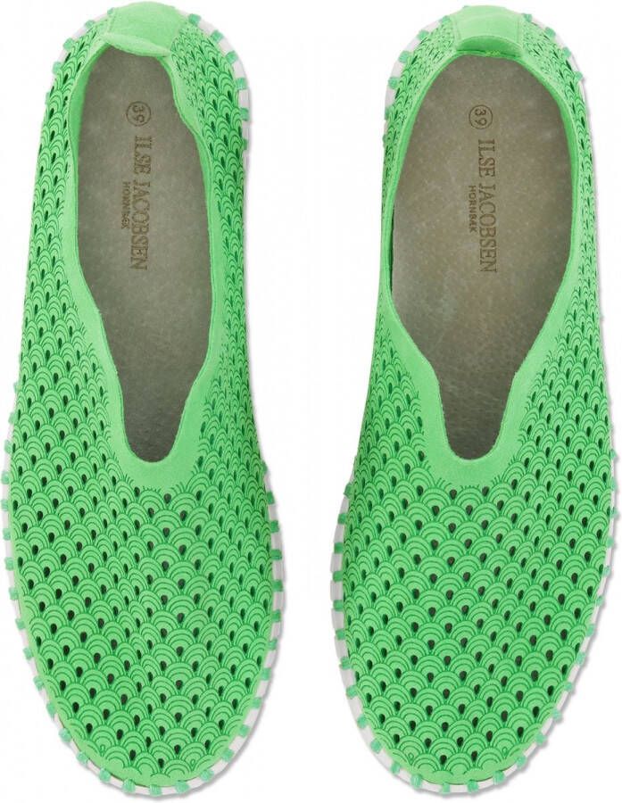 Ilse Jacobsen Instappers Platform TULIP3373W witte zool 495 Bright Green Bright Green