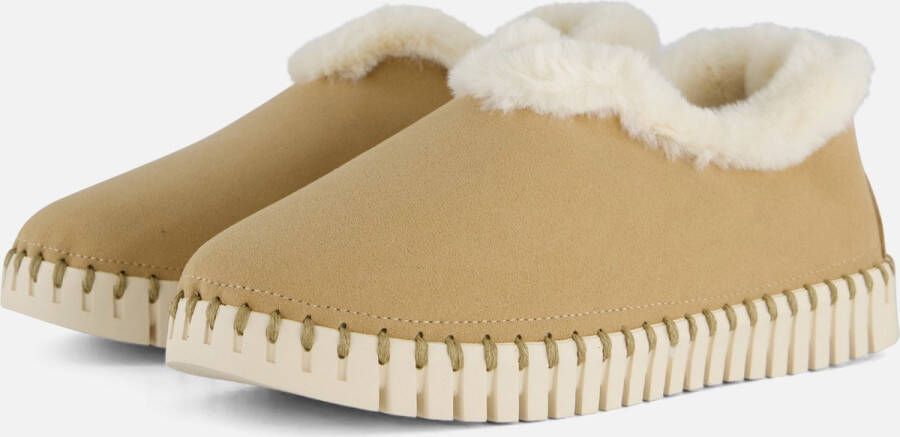 Ilse Jacobsen Pantoffels Dames Sloffen Instappers Suède Harde zool Dichte hiel Tulip 3050 Beige - Foto 3