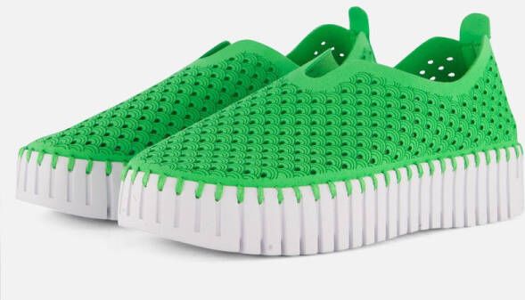 Ilse Jacobsen Instappers Platform TULIP3373W witte zool 495 Bright Green Bright Green