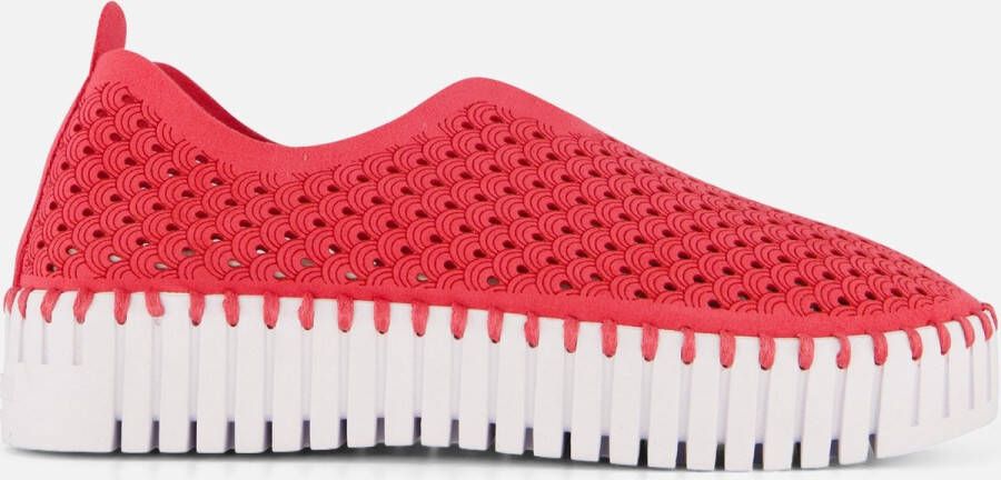 Ilse Jacobsen Platform Instappers rood Mircovezel Dames