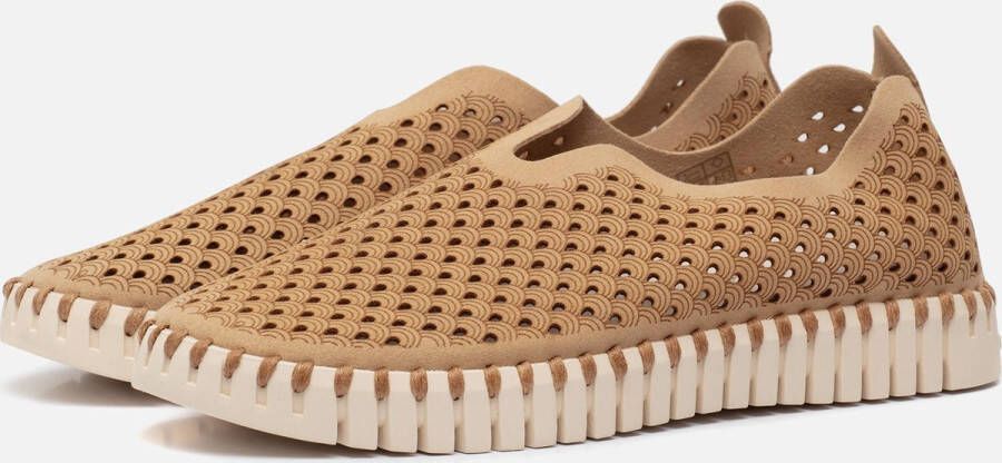 Ilse Jacobsen Instappers Dames Instapschoenen Damesschoenen Canvas Tulip3275 Camel - Foto 2