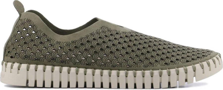 Ilse Jacobsen Instappers Dames Instapschoenen Damesschoenen Canvas Tulip 3275 Groen - Foto 3
