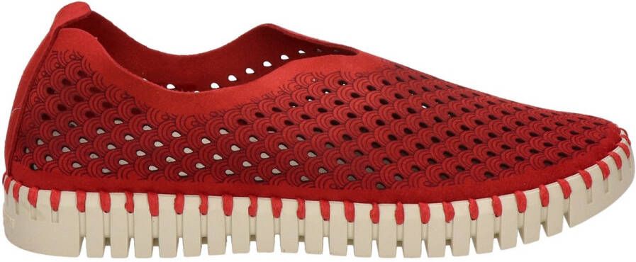 Ilse Jacobsen Instappers Dames Instapschoenen Damesschoenen Canvas Tulip 3275 Rood