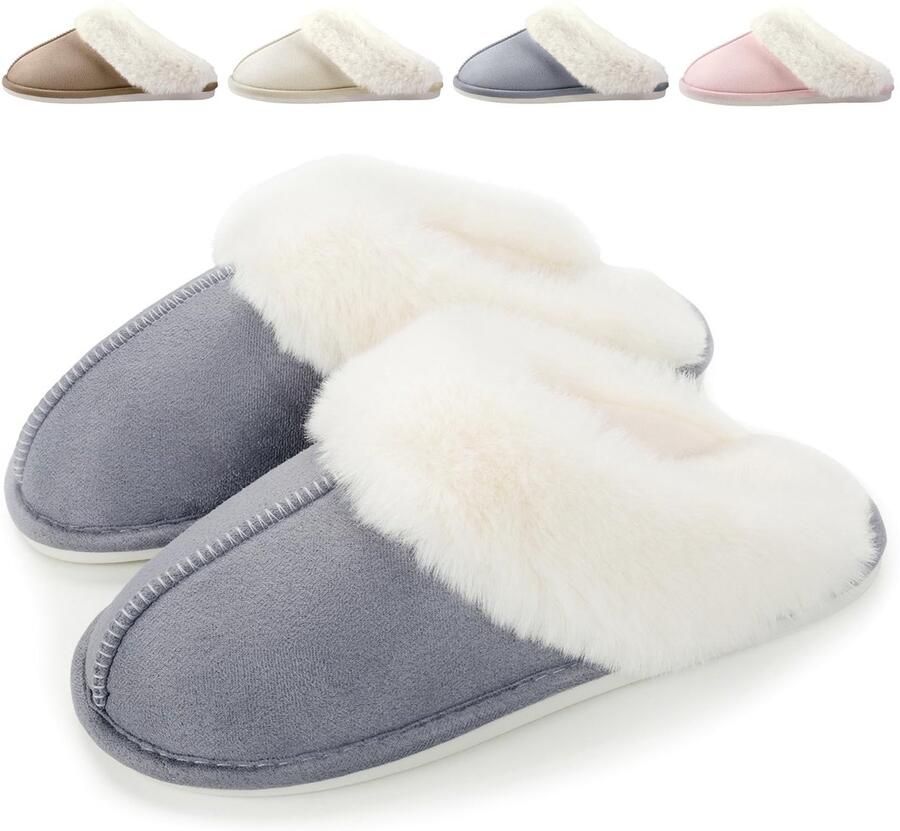 Imperatoris Pantoffels voor en Zachte pluche antislip slippers Comfortabele Huispantoffels grijs
