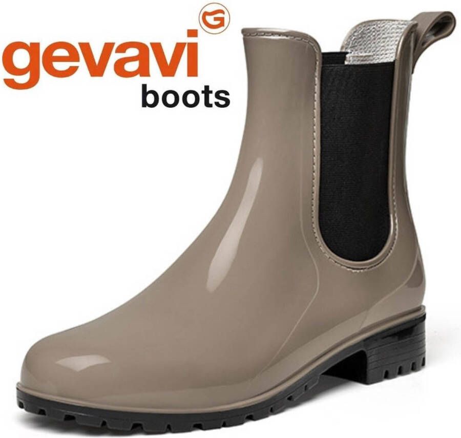 IMPORT PVC Regenlaars dames Enkellaars merk kleuren blauw of taupe