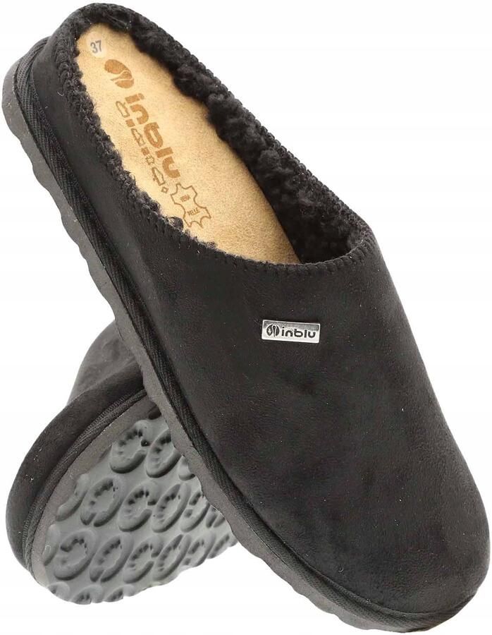 Inblu Dames Huisschoenen IN-CS-34 Comfortabele Wol & Leer