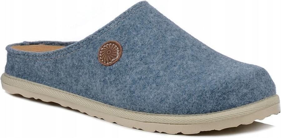 Inblu Dames pantoffels CS-47 warm vilt blauw