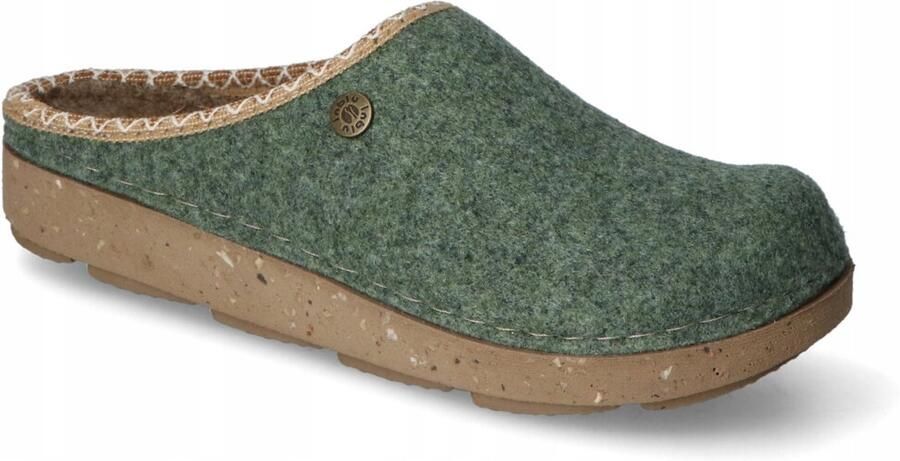 Inblu Dames Pantoffels ED-31 Groen Warme Vilten Huisschoenen