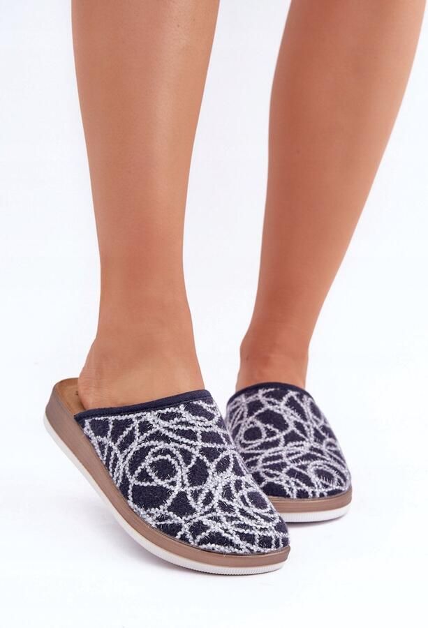 Inblu Dames Pantoffels Glitter Blauw