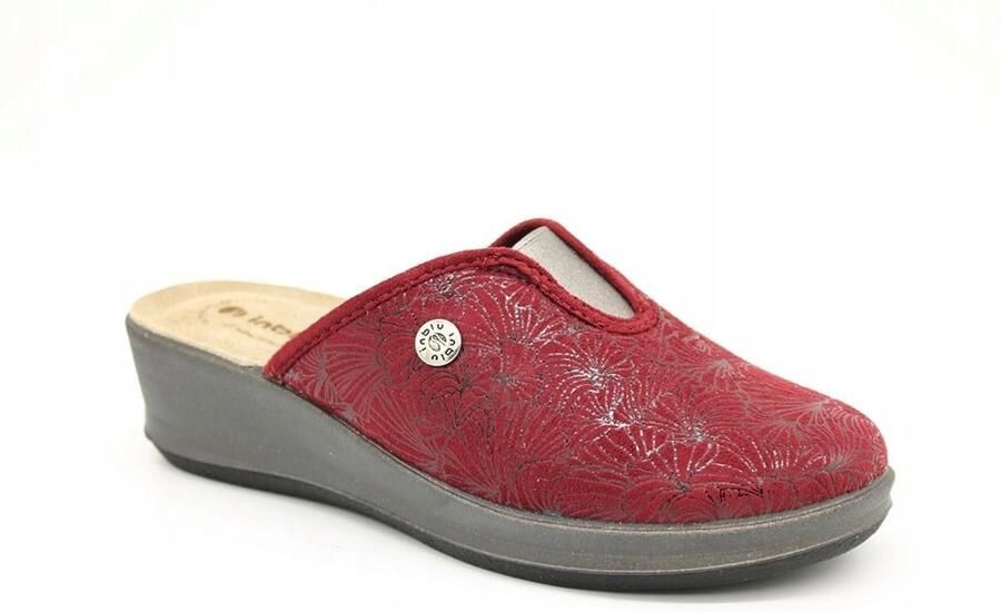 Inblu Dames Pantoffels Leer Bordeaux