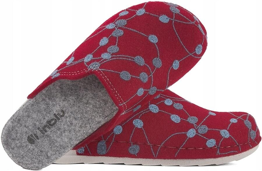 Inblu Dames Pantoffels UA-35 Bordeaux Vilt