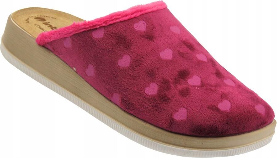 Inblu Damespantoffels CT-40 Bordo Comfortabele Leren Binnenzool